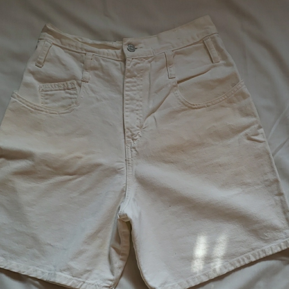 White denim shorts